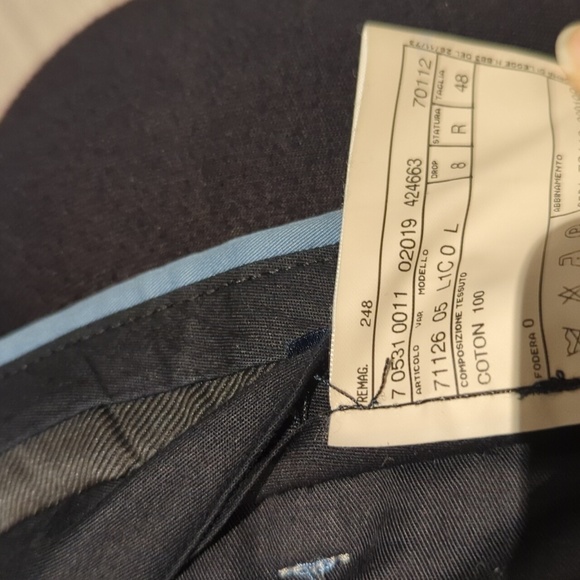 Lanvin Slate Blue Gray Formal Men's Flat Front Dress Pants - 32R Great Condition - Picture 6 of 9